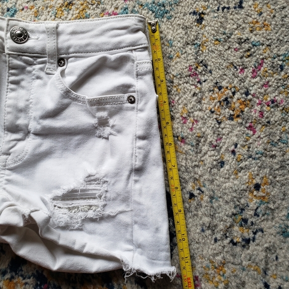 COPY - American Eagle High Rise Shortie Next Level Stretch White Distressed Sho… - Picture 6 of 9